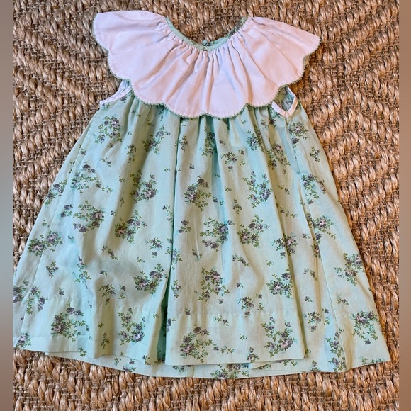 Smockingbird 2T green floral dress - Picture 1 of 3
